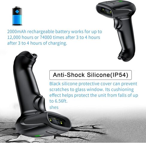 2D Wireless Barcode Scanner,Symcode Datamatrix PDF417 QR Code Handheld Reader for Screen and Printed Bar Code Scan, Works with Windows Mac and Linux PC POS in Kuwait