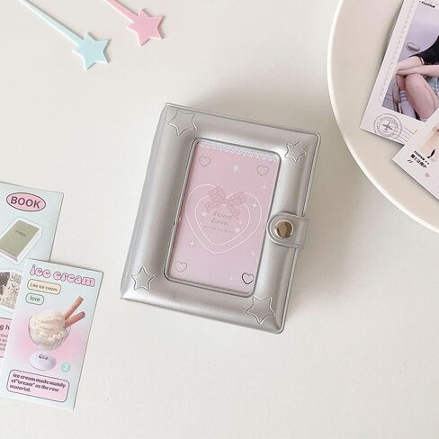 ألبوم صور صغير مقاس 2x3 بوصة، حافظة بطاقات صور صغيرة Kpop، حامل بطاقات الصور لفيلم كاميرا Fujifilm Instax Polaroid Mini 40 جيبًا (فضي) in Kuwait