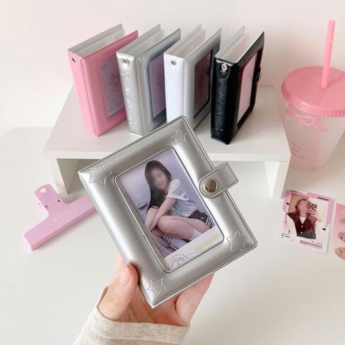 ألبوم صور صغير مقاس 2x3 بوصة، حافظة بطاقات صور صغيرة Kpop، حامل بطاقات الصور لفيلم كاميرا Fujifilm Instax Polaroid Mini 40 جيبًا (فضي) in Kuwait
