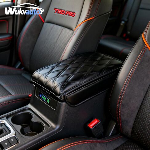 غطاء وحدة التحكم المركزية لعام 2024-2026 Toyota Tacoma Center Console Cover 2025-2026 Toyota 4Runner غطاء مسند الذراع وسادة وسادة لملحقات Toyota Tacoma من جلد البولي يوريثان in Saudi Arabia