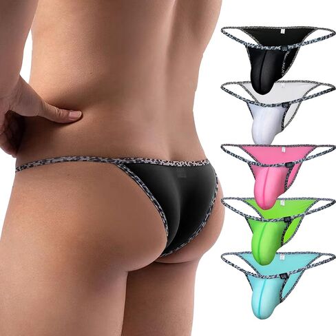 Men's Sexy Thong Briefs Leopard Pattern Print Bikini Underwear in Saudi Arabia