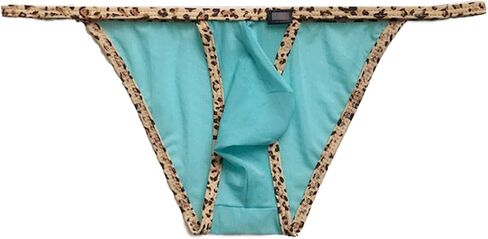 Men's Sexy Thong Briefs Leopard Pattern Print Bikini Underwear in Saudi Arabia