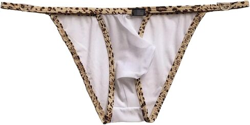 Men's Sexy Thong Briefs Leopard Pattern Print Bikini Underwear in Saudi Arabia