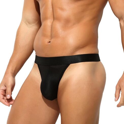 Men's Thong Underwear -Breathable Mesh T-Back Thongs Underwear No Squeeze Design for Gym & Daily Wear in Saudi Arabia
