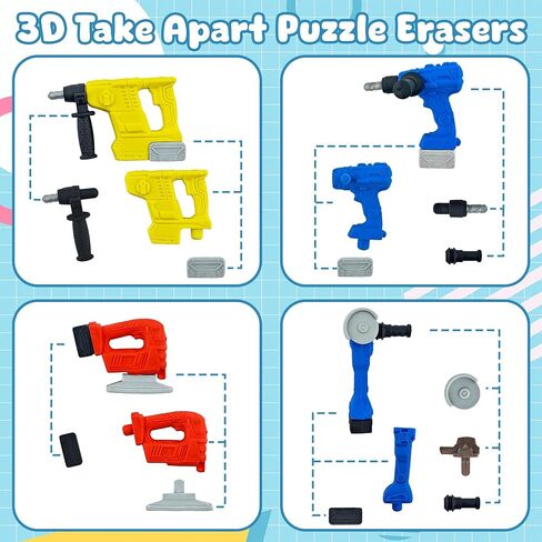 24 قطعة من ممحاة الأدوات للأطفال، ممحاة ألغاز تفكيك ثلاثية الأبعاد لمكتب الأطفال والحيوانات الأليفة وجوائز الفصل الدراسي ومكافآت الألعاب وهدايا الحفلات وبيت الدمى in Kuwait