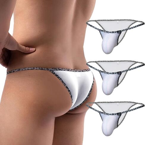 Men's Sexy Thong Briefs Leopard Pattern Print Bikini Underwear in Saudi Arabia