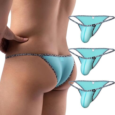 Men's Sexy Thong Briefs Leopard Pattern Print Bikini Underwear in Saudi Arabia