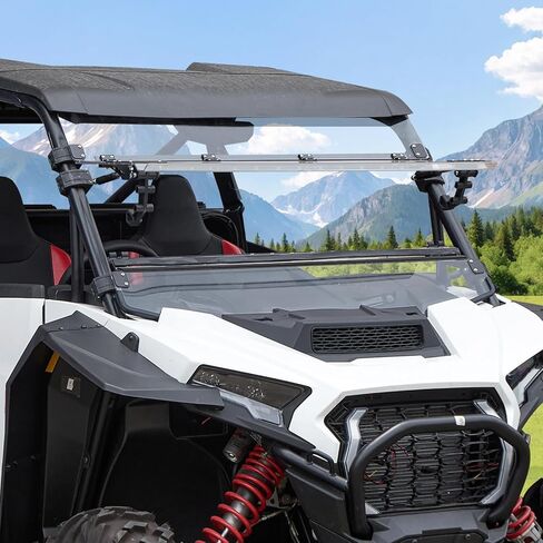 2025 RZR XP 1000 زجاج أمامي قابل للطي، زجاج أمامي كامل مقاوم للخدش من البولي كربونات لملحقات 2024+ Polaris RZR XP 1000/XP 4 1000، يمكن إغلاقه وتهويته ومفتوح بالكامل in Saudi Arabia