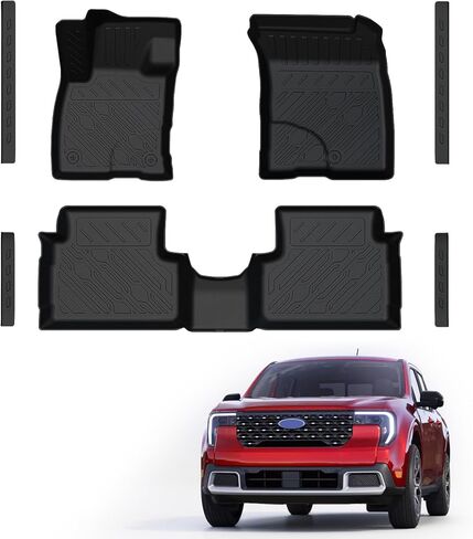 Mabett Floor Mats with Door Sill Protectors for Ford Maverick Hybrid Accessories 2026 2025 2024 2023 2022, All-Weather TPE Liner Mat Custom Fit Maverick Hybrid Model(NOT fit Gasoline) in Saudi Arabia