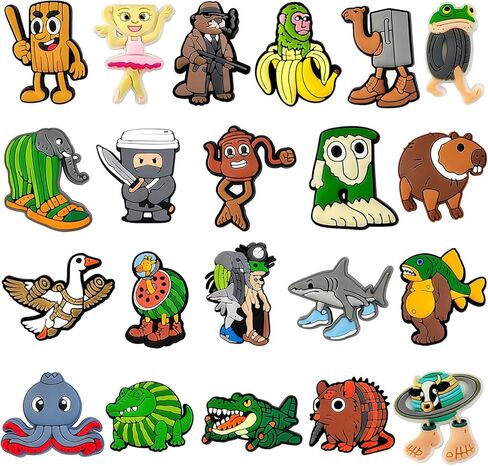 21Pcs Italian Brainrot PVC Shoe Charms,Cute Cartoon Shoe Decorations for Clogs, Sandals & Party Shoes in Kuwait