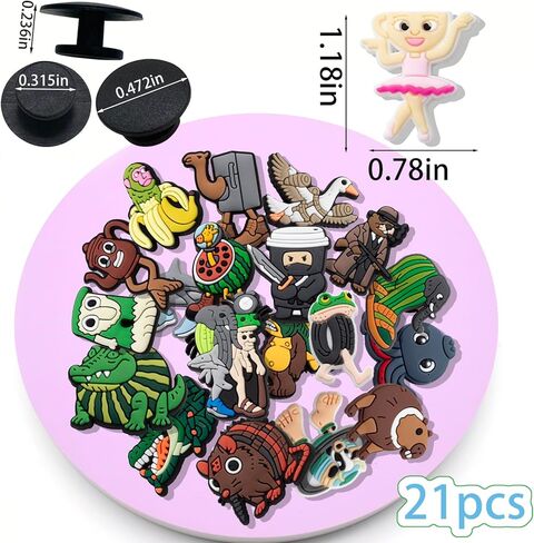 21Pcs Italian Brainrot PVC Shoe Charms,Cute Cartoon Shoe Decorations for Clogs, Sandals & Party Shoes in Kuwait