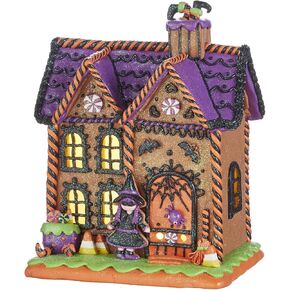 One Holiday Way 10 Inch Spooky Light Up Haunted Gingerbread House – Halloween Village Tabletop Decoration in Kuwait