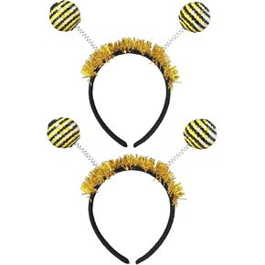 Bee Tentacle Headbands 2PCS Bee Antenna Ball Headbands Yellow Bee Hair Bands for Halloween Birthday Party Supplies in Saudi Arabia