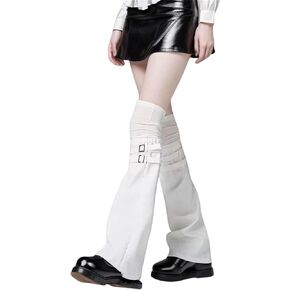 تدفئة الساق اليابانية الطويلة Y2k النساء القوطي متوهج حزام مشبك حجم كبير 80s الشرير البديل القوطية in Kuwait