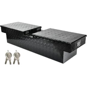 صندوق أدوات الشاحنة من الألومنيوم بجناح نورس، 60.875 × 20 × 14.75 بوصة، صندوق أدوات لاقط مقاوم للماء لمقطورة الشاحنة RV مع أغطية أساسية صلبة | المزالج والمفاتيح، أسود in Kuwait