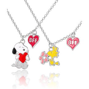 Peanuts Snoopy and Woodstock Best Friends Necklaces for 2 with BFF Charms Official License, 16"+3.25" Set of 2 Friendship Necklaces in Saudi Arabia