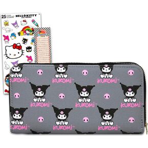 SANRIO Kuromi Wallet Set - Bundle with Faux Leather Coin Purse Plus Phone Wallet, More Handbag with Card Organizer Slots for Women in Saudi Arabia