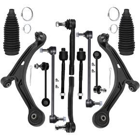 مجموعة تعليق مكونة من 12 قطعة لـ 2003-2005 لسيارة Honda Pilot 2001-2005 لـ Acura MDX ذراع التحكم السفلي الأمامي ومفصل كروي داخلي خارجي لقضيب الربط نهاية قضيب Sway Bar End Link حذاء التوجيه in Kuwait