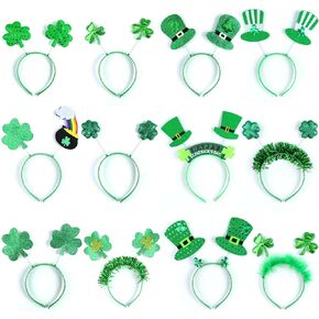 عصابات رأس Motiloo 12 قطعة لعيد القديس باتريك - عصابة رأس Leprechaun - أخضر شامروك - هدايا حفلات عيد القديس باتريك in Kuwait