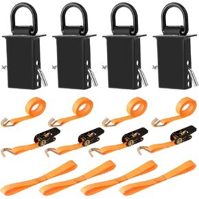 حلقات على شكل حرف D للجيب للمقطورة، مرساة للخدمة الشاقة بوزن 12.000 رطل على شكل حرف D مع دبوس ربط 1/2 بوصة، وأشرطة سقاطة 4 قطع، لسرير الشاحنة، والمقطورة، والجرار in Kuwait