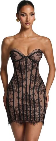 Floral Lace Homecoming Dresses for Teens 2026 Strapless Corset Short Prom Cocktail Dress in Saudi Arabia