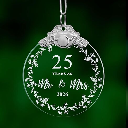 25th Anniversary Wedding Gift 2024,25 Years Wedding Anniversary Ornament for Couple,Parents,Husband,Wife,Him,Her in Saudi Arabia