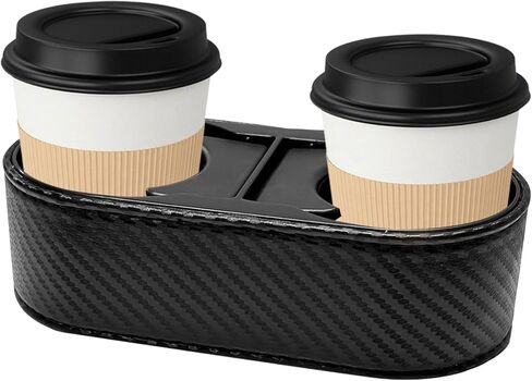 Car Cup Holder, Auto Double Drink Holder Multifunctional Center Console Organizer, 3 x 7 x 2 inches Front Seat Beverage Organizer Interior Cup Holders for Cars SUVs Trucks (Plastic) in Saudi Arabia