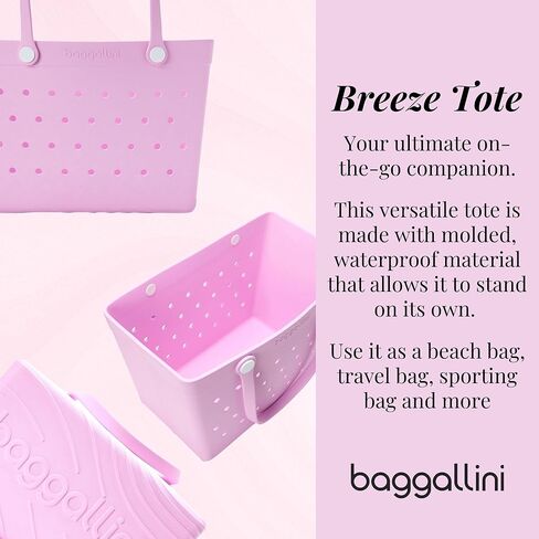 Baggallini Breeze Tote - 9"x18" Lightweight Washable Shoulder Bag - EVA Durable Beach Bag in Saudi Arabia