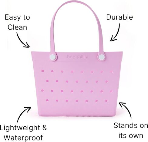 Baggallini Breeze Tote - 9"x18" Lightweight Washable Shoulder Bag - EVA Durable Beach Bag in Saudi Arabia