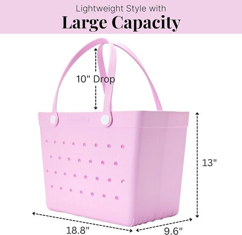Baggallini Breeze Tote - 9"x18" Lightweight Washable Shoulder Bag - EVA Durable Beach Bag in Saudi Arabia