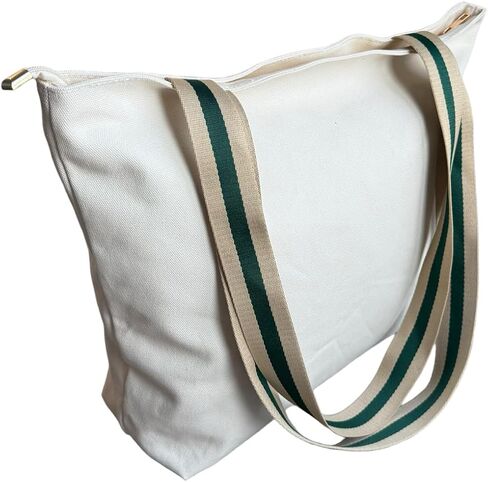 16OZ 100% Cotton Durable Large Multi Purpose Canvas Zipper Closure Lined Reusable Grocery Beach Diaper Casual Tote in Saudi Arabia