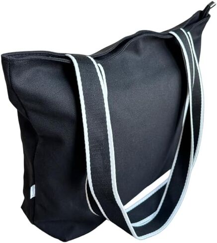 16OZ 100% Cotton Durable Large Multi Purpose Canvas Zipper Closure Lined Reusable Grocery Beach Diaper Casual Tote in Saudi Arabia