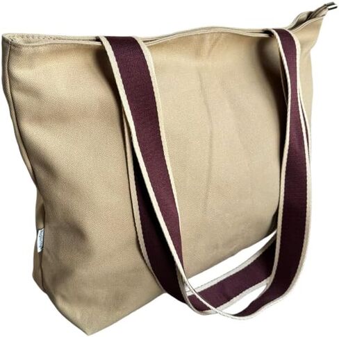 16OZ 100% Cotton Durable Large Multi Purpose Canvas Zipper Closure Lined Reusable Grocery Beach Diaper Casual Tote in Saudi Arabia