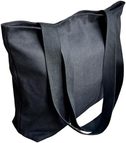 16OZ 100% Cotton Durable Large Multi Purpose Canvas Zipper Closure Lined Reusable Grocery Beach Diaper Casual Tote in Saudi Arabia