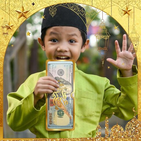 6 Pcs Eid Mubarak Money Envelopes 6.73 x 2.75 Inch Cash Gift Card Holders Eid Gifts for Him Ramadan Pocket Gift Envelopes for Money Holiday Party Supplies Celebrations Decorations in Saudi Arabia