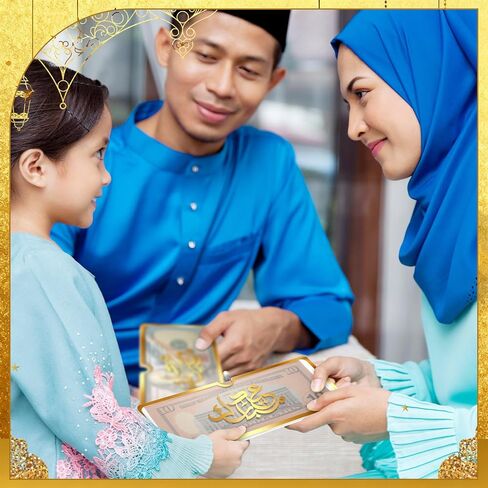 6 Pcs Eid Mubarak Money Envelopes 6.73 x 2.75 Inch Cash Gift Card Holders Eid Gifts for Him Ramadan Pocket Gift Envelopes for Money Holiday Party Supplies Celebrations Decorations in Saudi Arabia