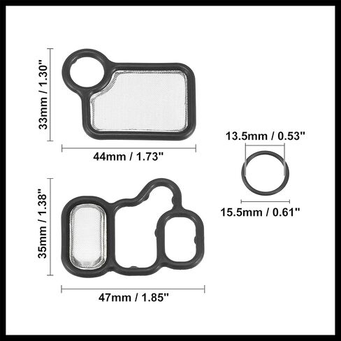 VTEC Solenoid Gasket Spool Valve Filter Screen Fit for Honda CRV with O-Ring - Pack of 3 Black Durable Material in Saudi Arabia