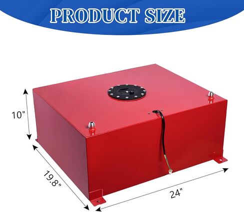 20 Gallon Fuel Cell Aluminum Fuel Tank 80L Universal Racing Street Drift Strip Fuel Gas Tank with Level Sensor - Red in Kuwait