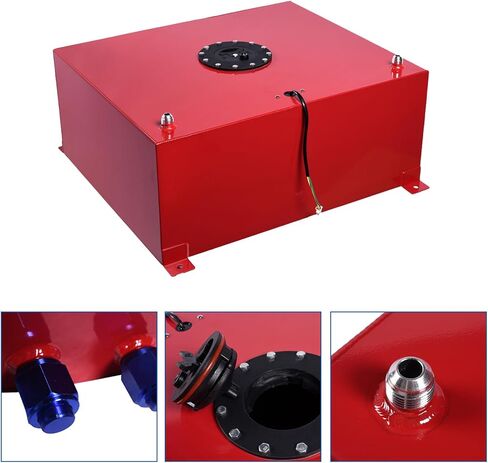 20 Gallon Fuel Cell Aluminum Fuel Tank 80L Universal Racing Street Drift Strip Fuel Gas Tank with Level Sensor - Red in Kuwait