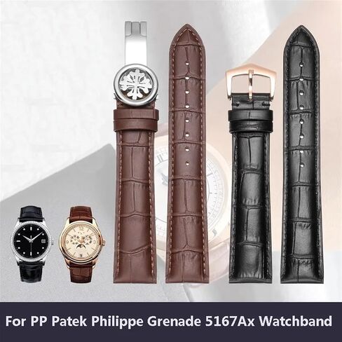 Genuine Leather Watch Strap For PP Patek Philippe Grenade 5167Ax 20mm 21mm 22mm Bracelet Men's Women Watchband Chain in Saudi Arabia