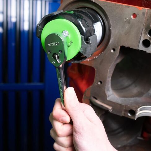 OEMTOOLS 87162 Wide Range Filter Wrench, Oil Filter Wrench Adjustable, Fits Filters Between 3-1/8 and 3-7/8 Inches in Diameter, Black and Green in Kuwait