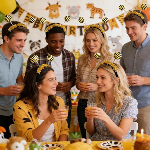 Bee Tentacle Headbands 2PCS Bee Antenna Ball Headbands Yellow Bee Hair Bands for Halloween Birthday Party Supplies in Saudi Arabia