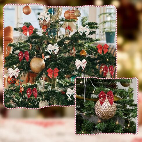 100PCS Christmas Mini Bows for Crafts 1.4" Satin Ribbon Plaid Bows for DIY Sewing Accessories Scrapbooking Christmas Gift Decorations Stocking Stuffers in Saudi Arabia