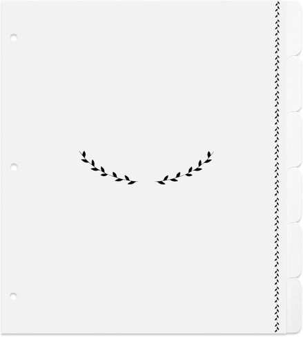 Jot & Mark Recipe Binder Tab Dividers with Blank Labels - 6 Customizable Organizer Dividers for 8.5" x 11" 3-Ring Binders (Black & White) - Recipe Tabs in Kuwait