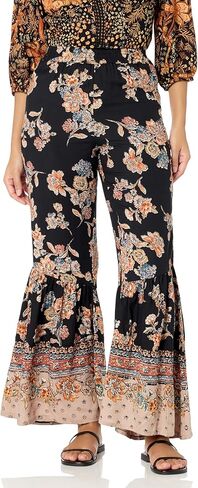 Angie Women's Printed Flare Ruffle Bellbottom Pants in Kuwait