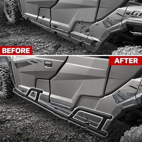 Nerf Bars Rock Sliders لـ Polaris General، مصد جانبي للأنابيب الفولاذية شديدة التحمل، خطوات جانبية لحماية الفرشاة لملحقات Polaris General XP 4 1000 2017-2026، استبدال #2881992 in Saudi Arabia
