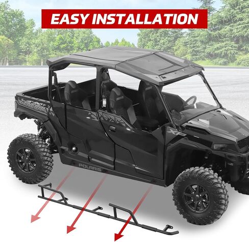 Nerf Bars Rock Sliders لـ Polaris General، مصد جانبي للأنابيب الفولاذية شديدة التحمل، خطوات جانبية لحماية الفرشاة لملحقات Polaris General XP 4 1000 2017-2026، استبدال #2881992 in Saudi Arabia