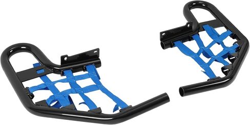 شريط ATV Nerf متوافق مع 2001-2005 Yamaha Raptor 660 / 660R Side Step Nerf Bar مع شبكات حزام بلاستيكية من الألومنيوم الأزرق مطلية بمسحوق أسود in Saudi Arabia