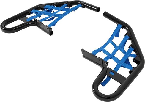 شريط ATV Nerf متوافق مع 2001-2005 Yamaha Raptor 660 / 660R Side Step Nerf Bar مع شبكات حزام بلاستيكية من الألومنيوم الأزرق مطلية بمسحوق أسود in Saudi Arabia