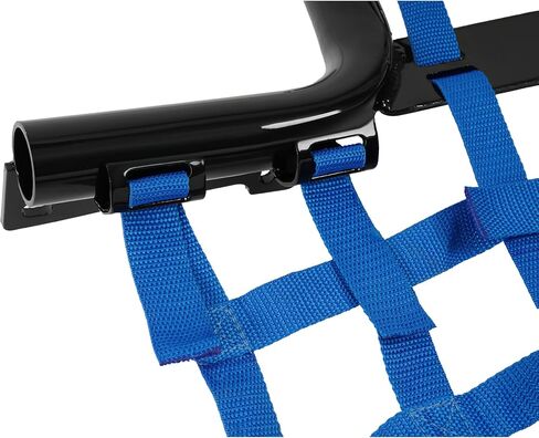 شريط ATV Nerf متوافق مع 2001-2005 Yamaha Raptor 660 / 660R Side Step Nerf Bar مع شبكات حزام بلاستيكية من الألومنيوم الأزرق مطلية بمسحوق أسود in Saudi Arabia
